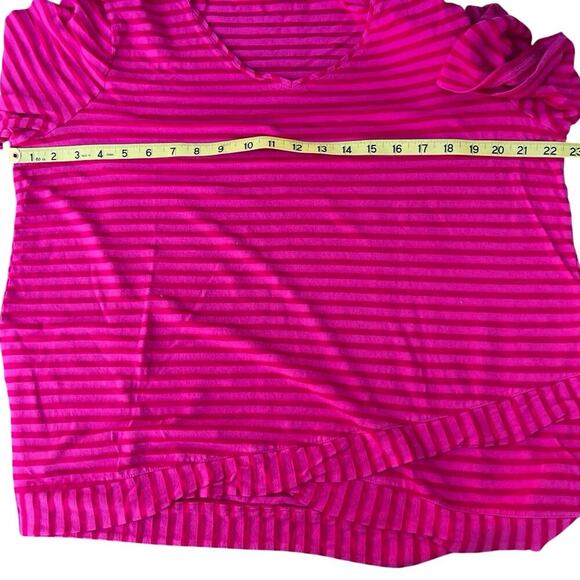 Chico's 3 (L 16) women's pink striped T-shirt, short sleeve - Picture 6 of 9